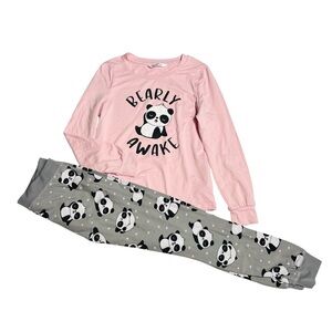 Urban Outfitters Pink‎ and Gray Panda Pajama Set